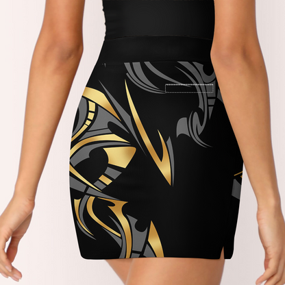 Customized Bowling Trouser Skirts With Shorts Underneath, Bowling Ball Crown Multicolor Skorts With Pockets