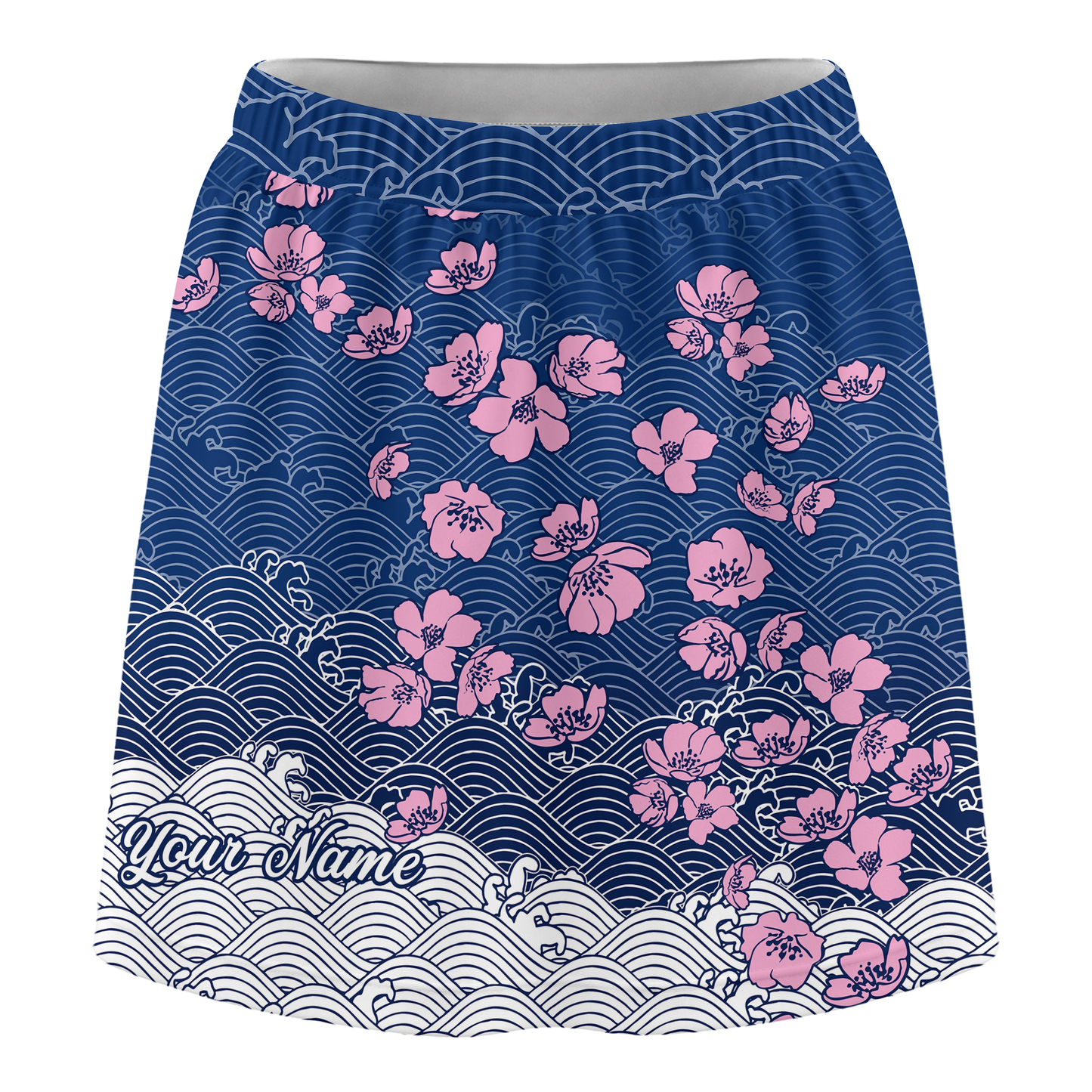 Customized Bowling Trouser Skirts With Shorts Underneath, Bowling Flowers Cherry Blossom Skorts With Pockets