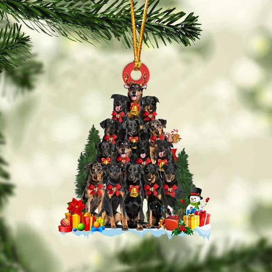 Beauceron Acrylic Christmas Ornament, Beauceron Dog Christmas Tree & Gift Acrylic Ornament for Dog Lover, Christmas, New Year