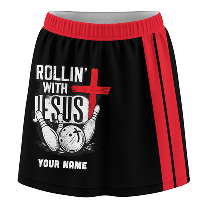 Customized Bowling Trouser Skirts With Shorts Underneath, Bowling  Rollin With Jesus With Pockets