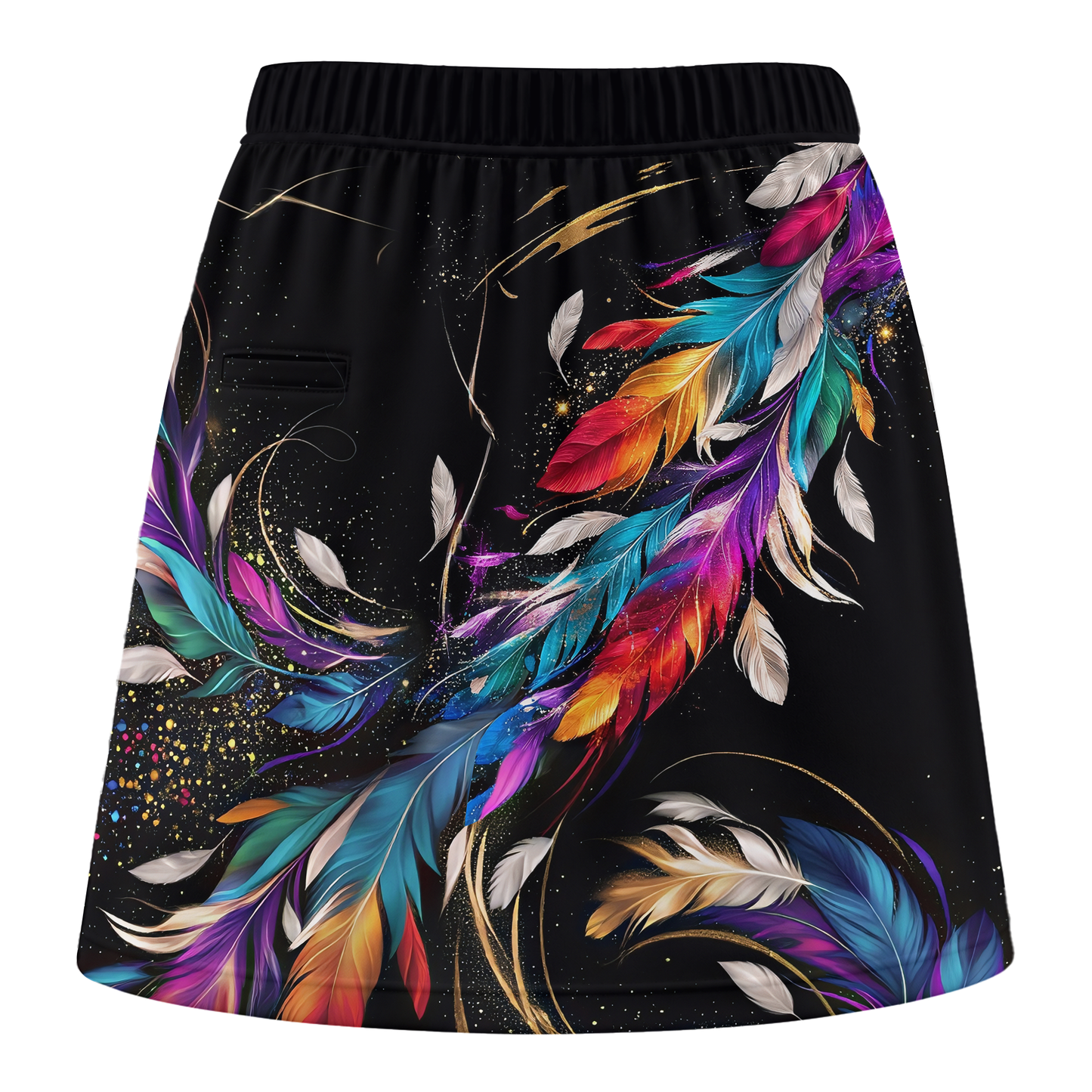 Customized Bowling Trouser Skirts With Shorts Underneath, Bowling  Colorful Feather With Pockets