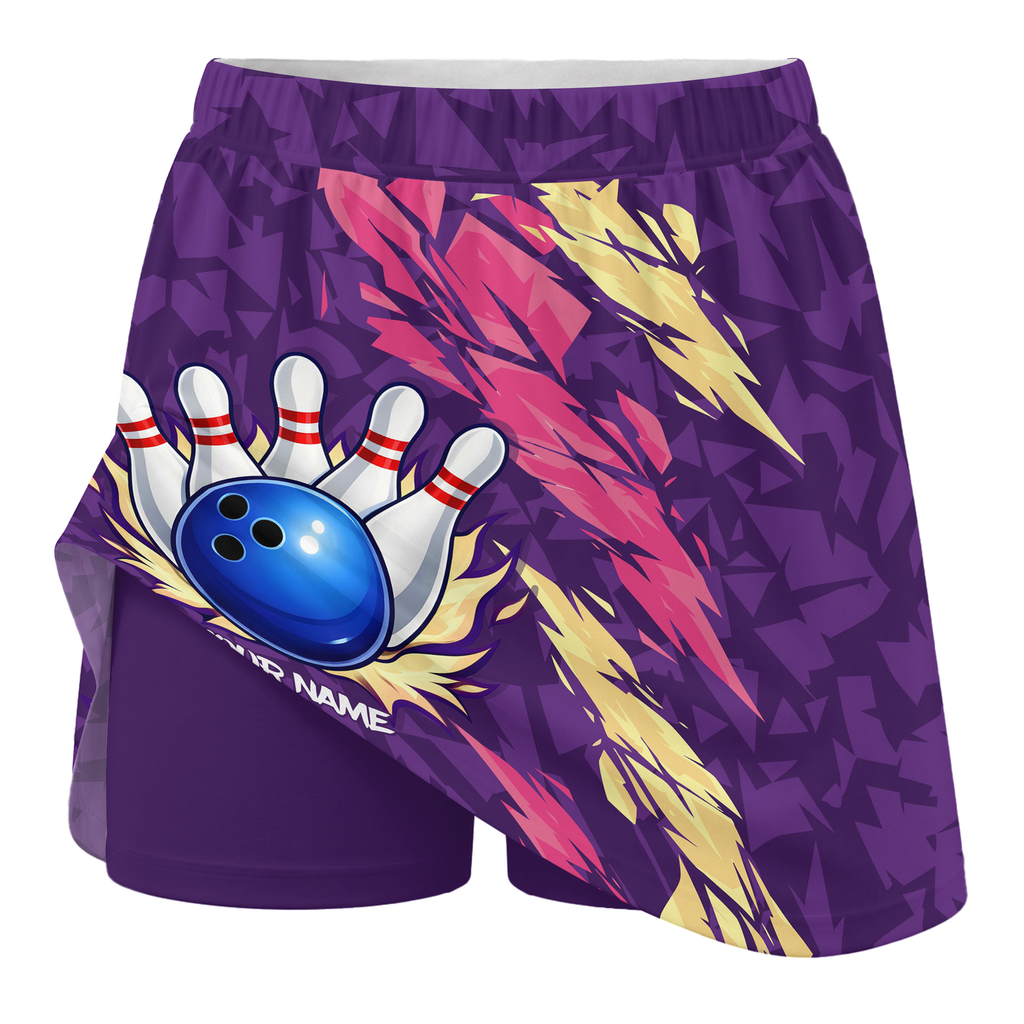 Customized Bowling Trouser Skirts With Shorts Underneath, Bowling Ion Max Bowling Ball Purple Fire Strike With Pockets