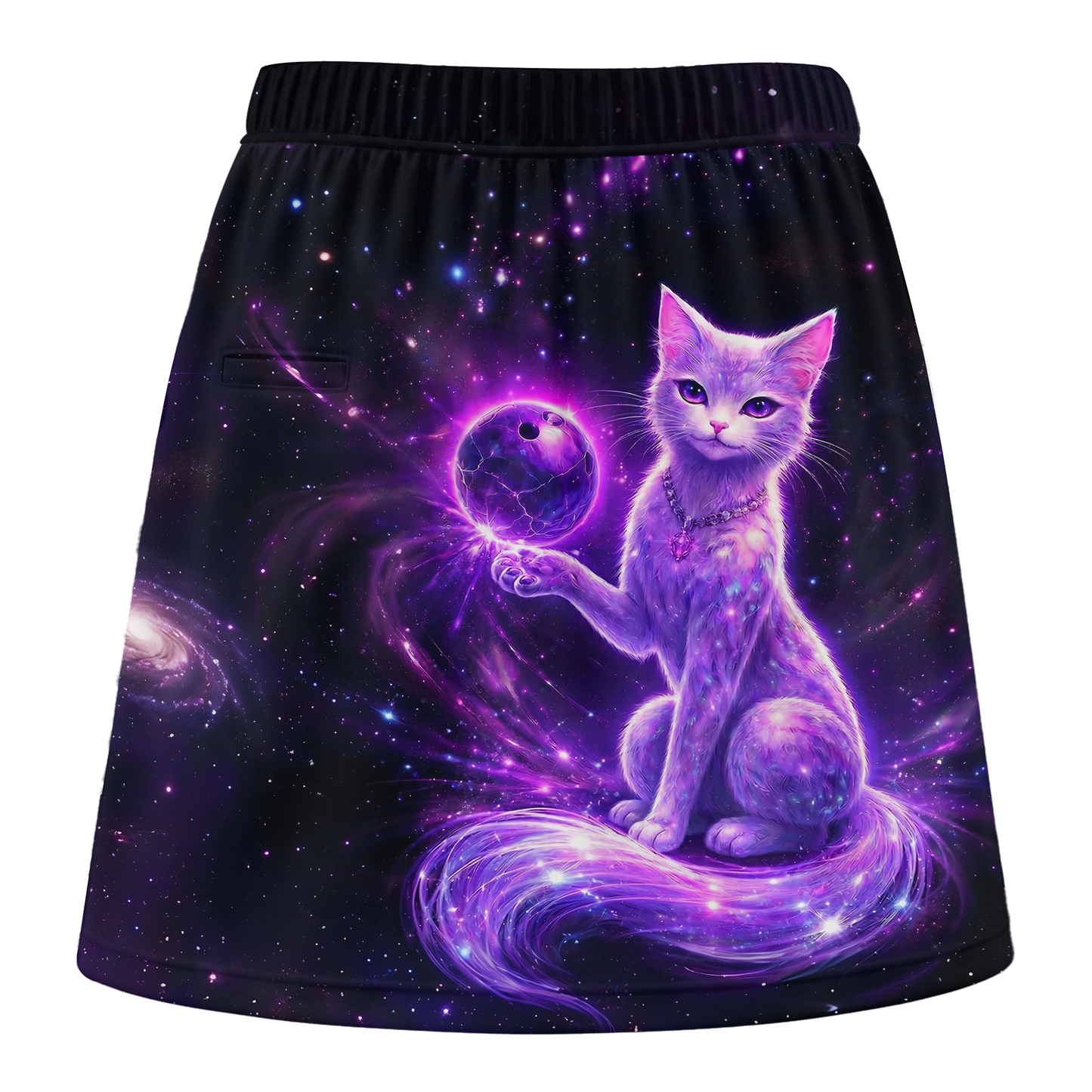 Customized Bowling Trouser Skirts With Shorts Underneath, Bowling Magical Kitty With Pockets