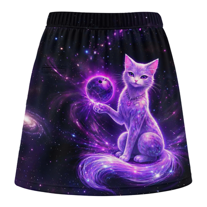 Customized Bowling Trouser Skirts With Shorts Underneath, Bowling Magical Kitty With Pockets