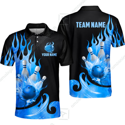 Customized Flame Bowling Ball Pins Splash Multicolor Bowling Jersey, Custom Name And Team Name For Bowlers