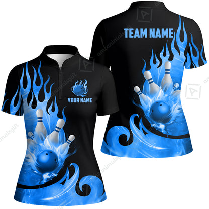 Customized Flame Bowling Ball Pins Splash Multicolor Bowling Jersey, Custom Name And Team Name For Bowlers