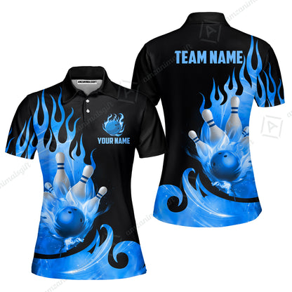 Customized Flame Bowling Ball Pins Splash Multicolor Bowling Jersey, Custom Name And Team Name For Bowlers