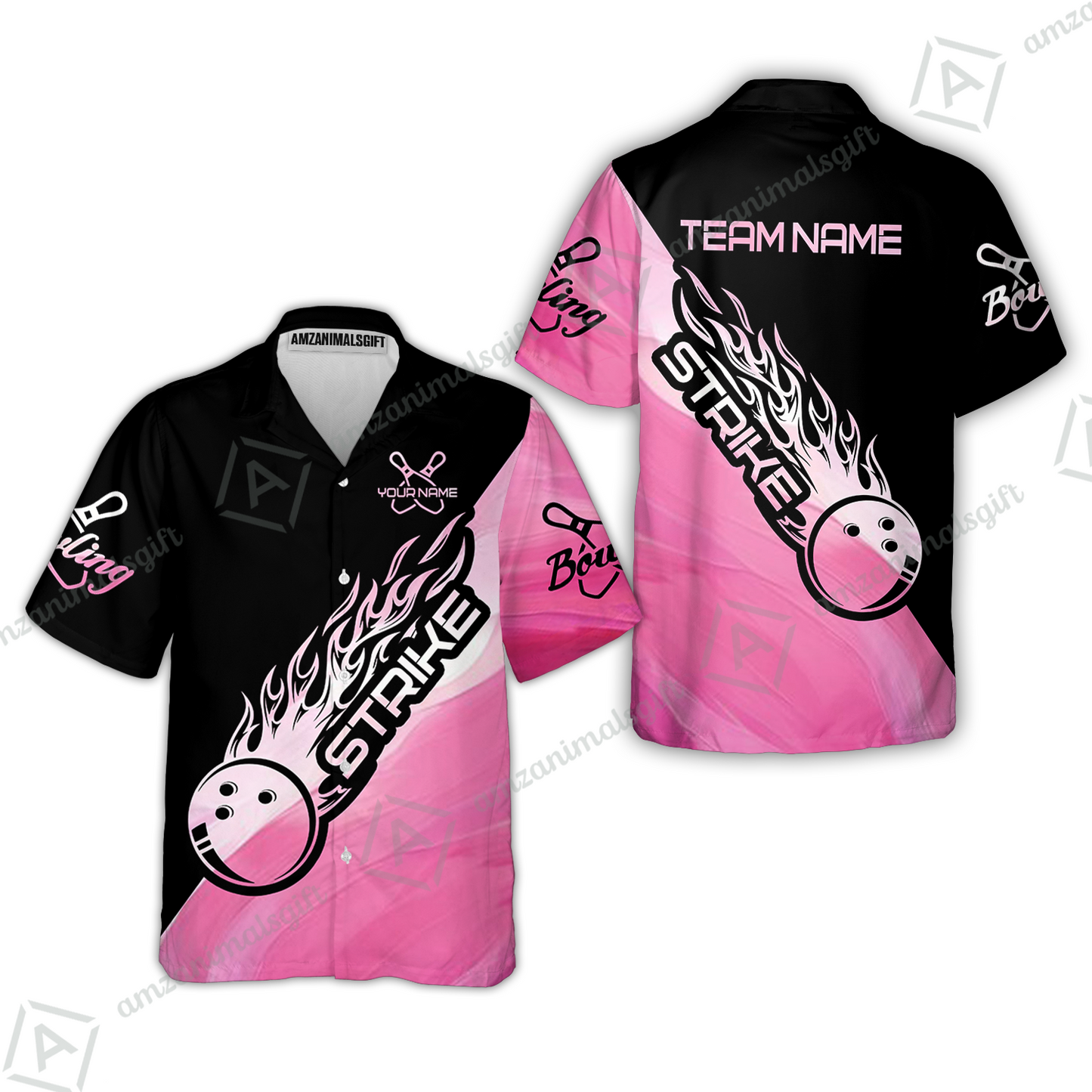 Customized Bowling Jersey Black And Pink Pastel Shirt Strike Ball Bowling Tenpin Quarter Zip Shirt For Bowlers