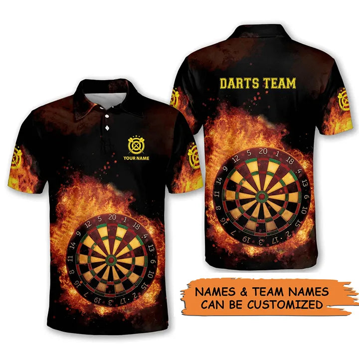 Customized Darts Polo Shirt, Dartboard League Team Polo Shirt, Personalized Name Polo Shirt For Men - Perfect Gift For Darts Lovers, Darts Players
