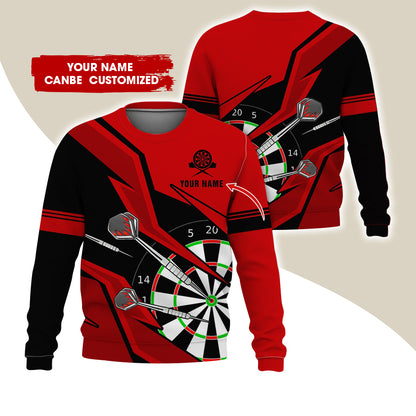 Customized Name Darts Sweatshirt, Personalized Dartboard Sweatshirt For Men & Women - Gift For Darts Lovers, Darts Players