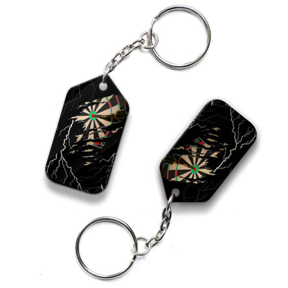 Bullseye Dartboard Thunder Customized Name Grim Reaper And Darts Acrylic Keychain - Christmas Gift For Darts Lovers, Darts Players