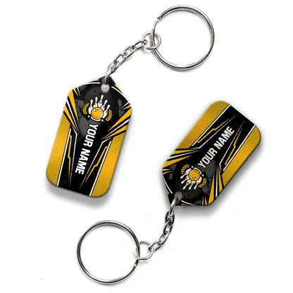 Custom Name Yellow Bowling You Don't Have To Be Crazy Acrylic Keychain - Christmas Gift For Bowling Lovers, Bowling Team Players