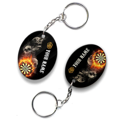 Grim Reaper Hello Darkness Customized Name Dartboard Acrylic Keychain - Christmas Gift For Darts Lovers, Darts Players