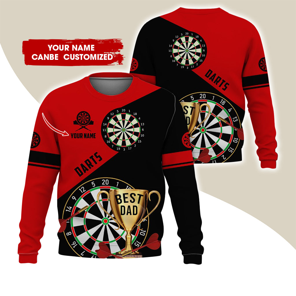 Customized Name Darts Sweatshirt, Personalized Best Dad Cup Champion Sweatshirt For Men & Women - Gift For Darts Lovers, Darts Players