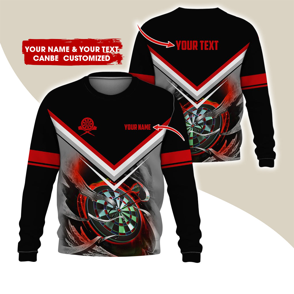 Customized Name & Text Darts Sweatshirt, Personalized Darts Team Sweatshirt For Men & Women - Gift For Darts Lovers, Darts Players