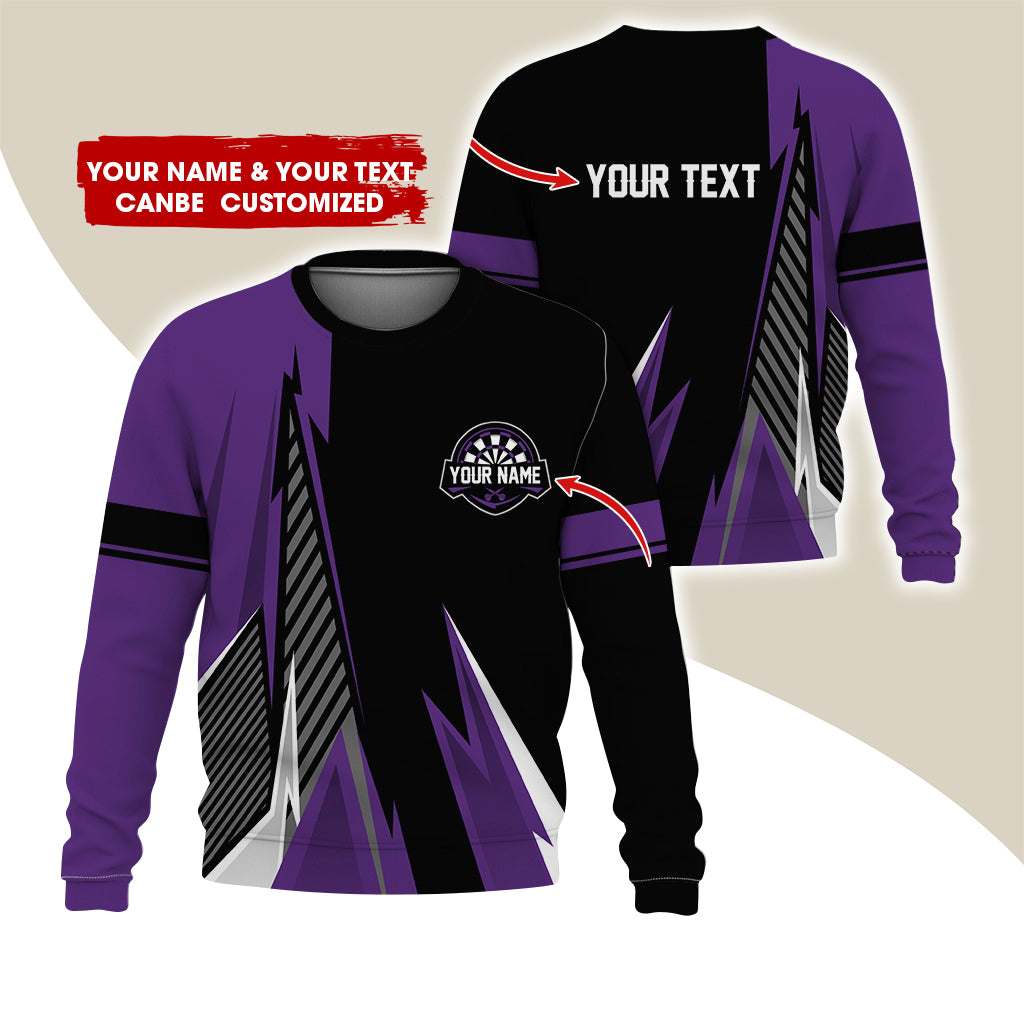 Customized Name & Text Darts Sweatshirt, Personalized Darts Play Sweatshirt For Men & Women - Gift For Darts Lovers, Darts Players