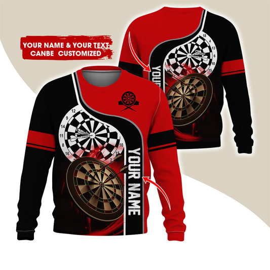 Customized Name & Text Darts Sweatshirt, Personalized Darts Team Sweatshirt For Men & Women - Gift For Darts Lovers, Darts Players
