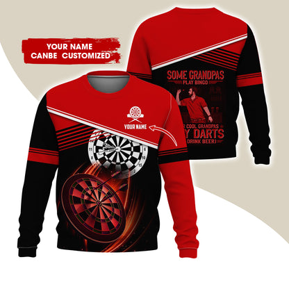 Customized Name & Text Darts Sweatshirt, Personalized Some Grandpas Play Bingo Sweatshirt For Men & Women - Gift For Darts Lovers, Darts Players