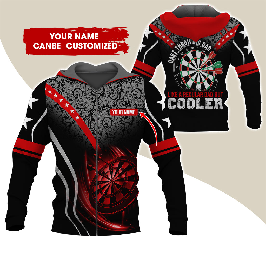 Custom Name Darts Premium Zip Hoodie, Personalized Dart Throwing Dad Cooler Zip Hoodie For Men & Women - Gift For Darts Lovers, Darts Players