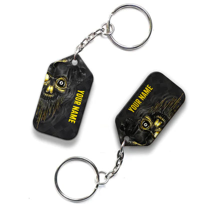 Personalized Name Skull Pool Shut Up And Shoot Billiard Acrylic Keychain - Christmas Gift For Billiard Lovers, Billiard Team Players
