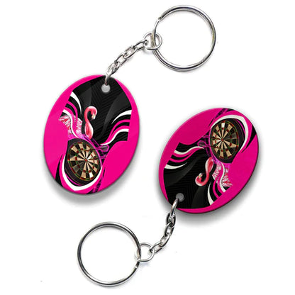 Flamingo Darts Player Acrylic Keychain For Darts Players - Christmas Gift For Darts Lovers, Darts Team, Family, Friends