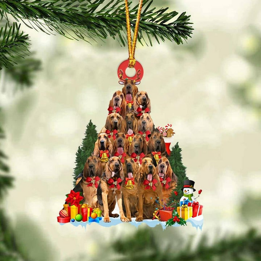 Bloodhound Acrylic Christmas Ornament, Bloodhound Dog Christmas Tree & Gift Acrylic Ornament for Dog Lover, Christmas, New Year