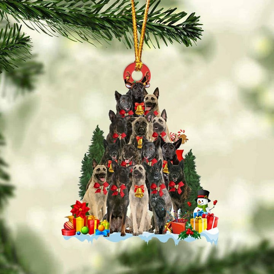 Dutch Shepherd Acrylic Christmas Ornament, Dutch Shepherd Dog Christmas Tree & Gift Acrylic Ornament for Dog Lover, Christmas, New Year