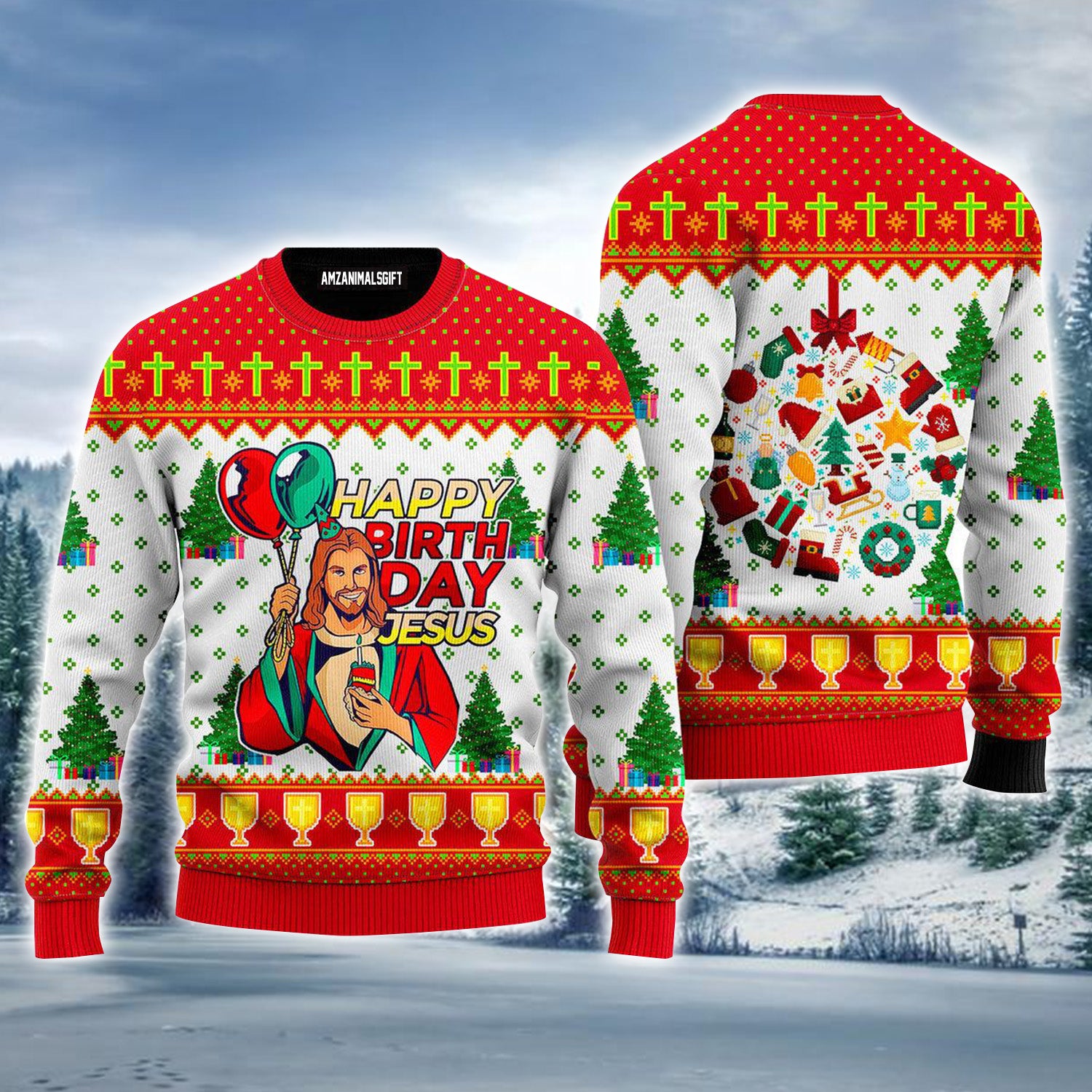 Jesus's Birthday Boy Ugly Christmas Sweater For Men & Women, Perfect Outfit For Christmas New Year Autumn Winter