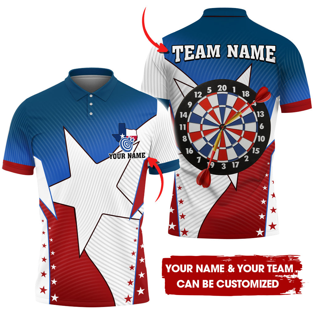 Custom Texas Darts Men Polo Shirt, Personalized Darts For Team Polo Shirt For Men, Perfect Gift For Darts Lovers, Darts Players