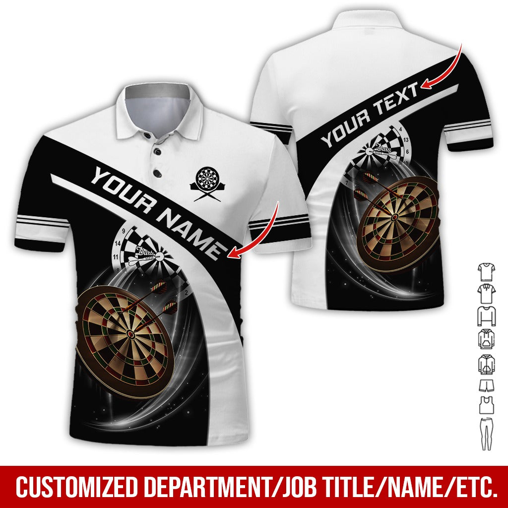 Customized Name & Text Darts Polo Shirt, Dartboard Play Personalized Name Darts Team Polo Shirt For Men - Perfect Gift For Darts Lovers, Darts Players