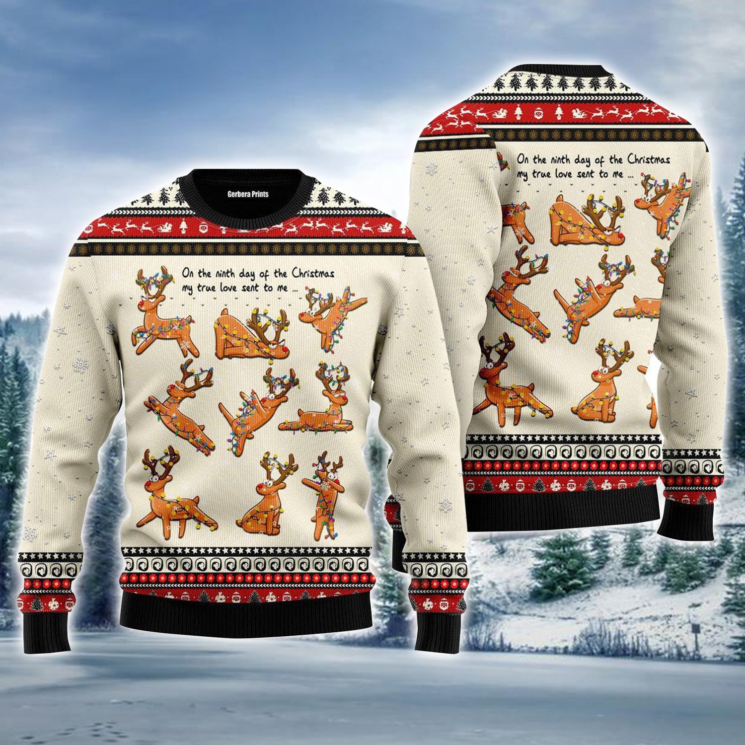 Nine Lazzies Sexy Reindeer Dancing Ugly Sweater For Men & Women, Perfect Outfit For Christmas New Year Autumn Winter