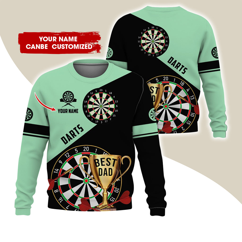 Customized Name Darts Sweatshirt, Personalized Best Dad Cup Champion Sweatshirt For Men & Women - Gift For Darts Lovers, Darts Players