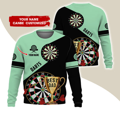 Customized Name Darts Sweatshirt, Personalized Best Dad Cup Champion Sweatshirt For Men & Women - Gift For Darts Lovers, Darts Players