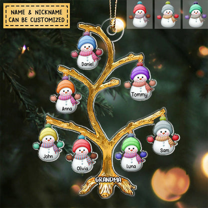 Personalized Christmas Snowman Christmas Tree Acrylic Ornament - Best Gift For Family, Christmas, New Year