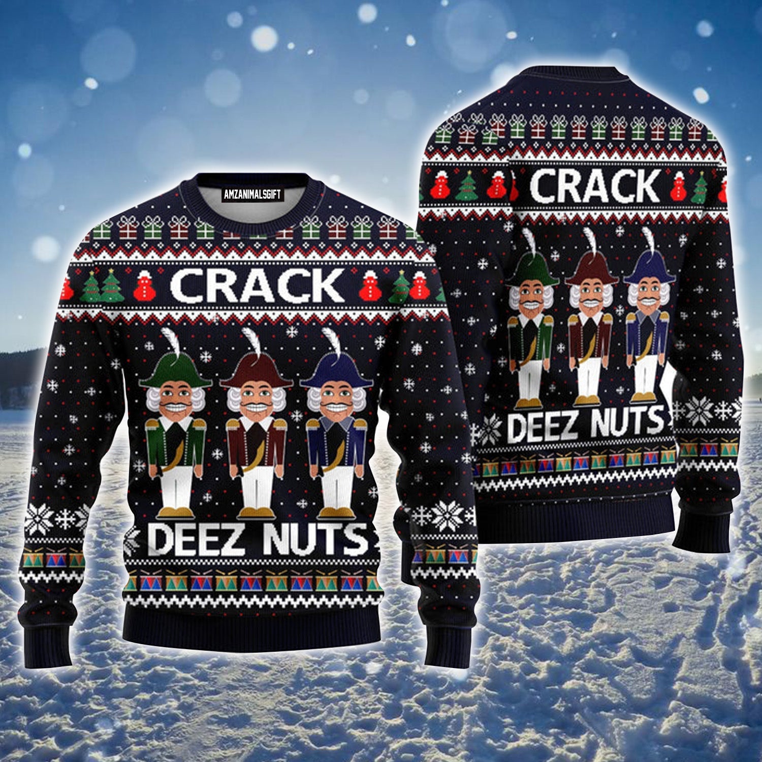 Crack Deez Nuts Black Urly Christmas Sweater, Christmas Sweater For Men & Women - Perfect Gift For Christmas, New Year, Winter Holiday