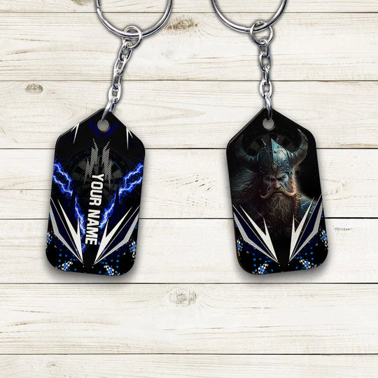 Bullseye Dartboard Thunder Customized Name Viking And Darts Acrylic Keychain - Christmas Gift For Darts Lovers, Darts Team Players