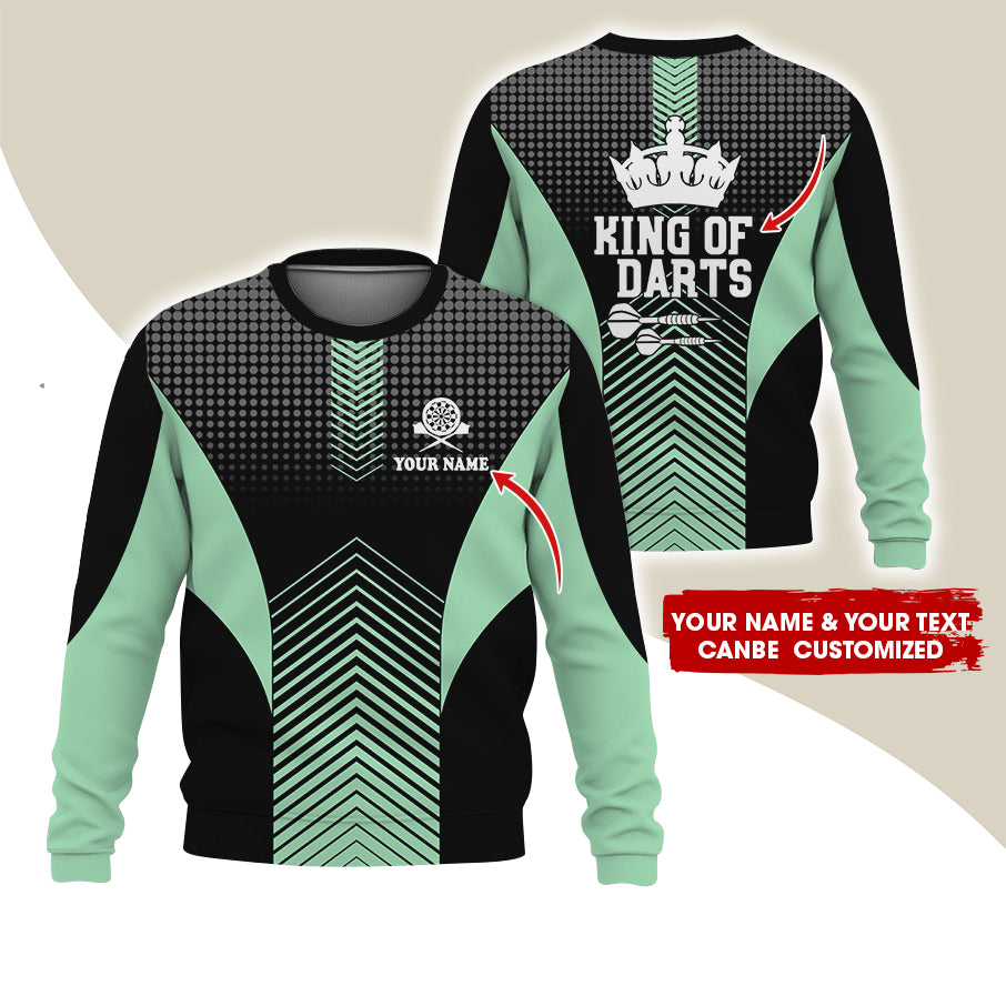 Customized Name & Text Darts Sweatshirt, Personalized King Of Darts Sweatshirt For Men & Women - Gift For Darts Lovers, Darts Players