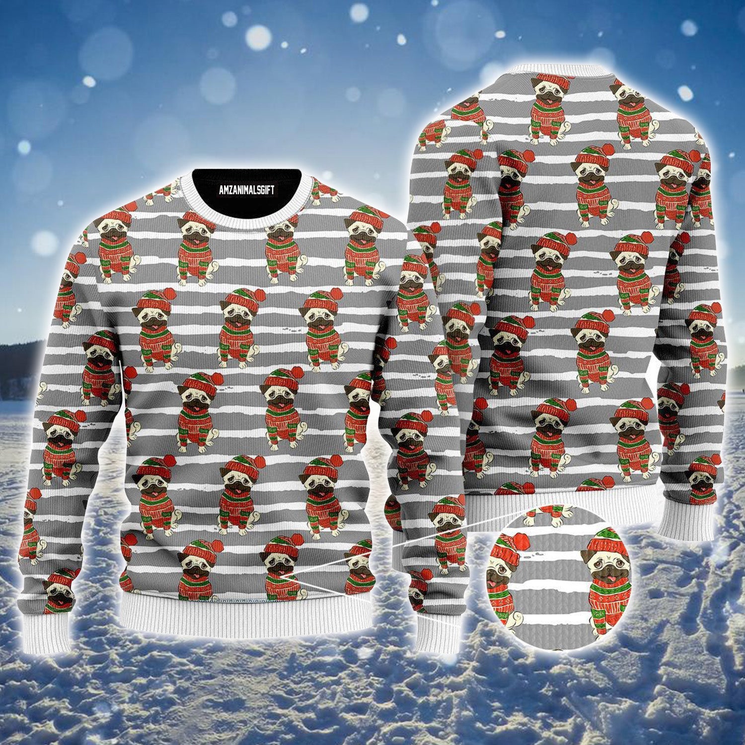 Pug Ugly Christmas Sweater For Men & Women, Perfect Outfit For Christmas New Year Autumn Winter