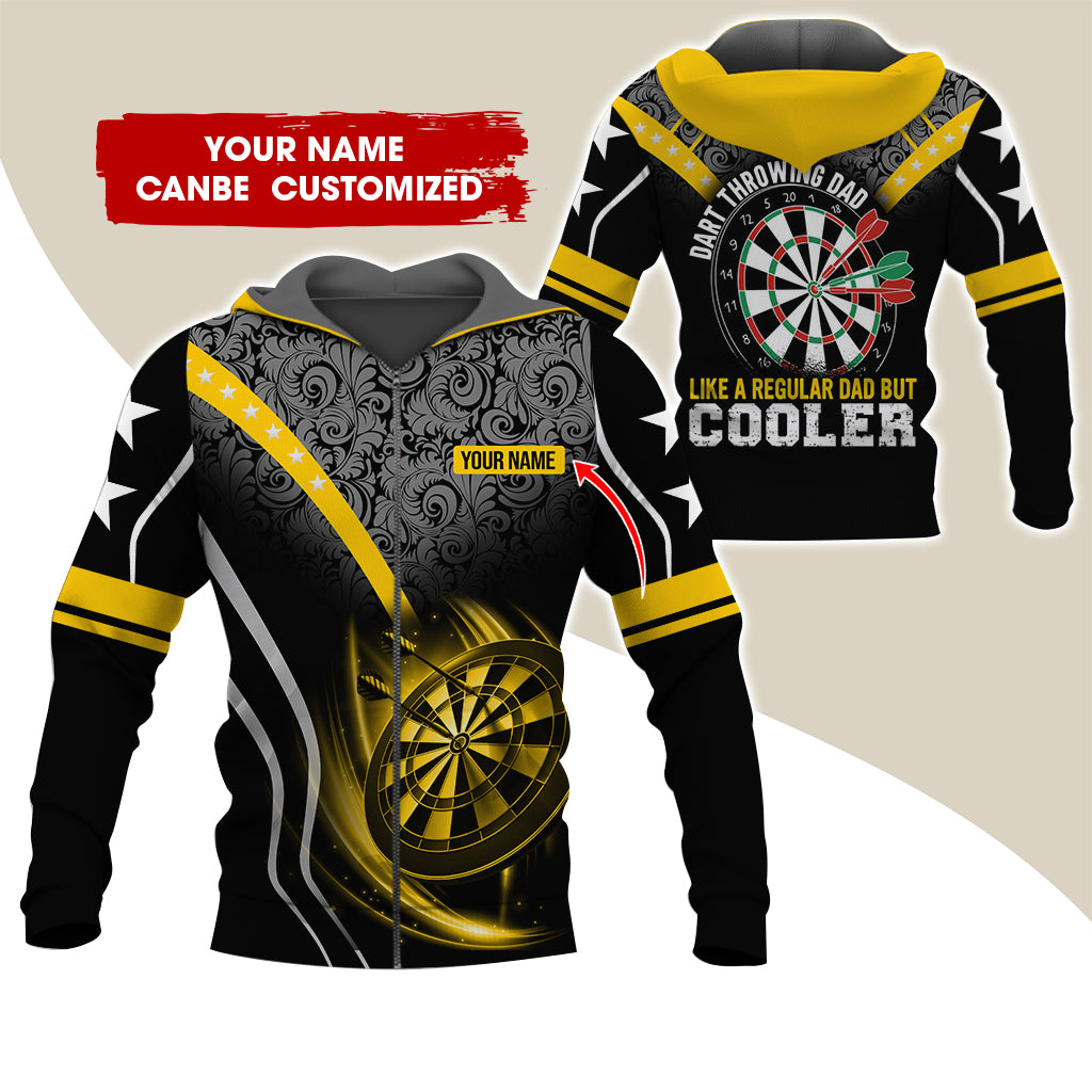 Custom Name Darts Premium Zip Hoodie, Personalized Dart Throwing Dad Cooler Zip Hoodie For Men & Women - Gift For Darts Lovers, Darts Players
