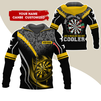 Custom Name Darts Premium Zip Hoodie, Personalized Dart Throwing Dad Cooler Zip Hoodie For Men & Women - Gift For Darts Lovers, Darts Players
