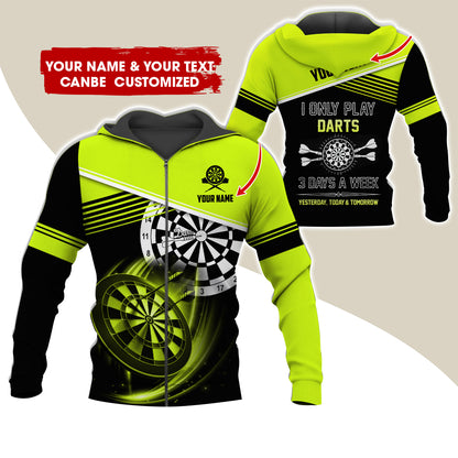 Customized Name & Text Darts Premium Zip Hoodie, Personalized I Only Play Darts Zip Hoodie For Men & Women - Gift For Darts Lovers, Darts Players