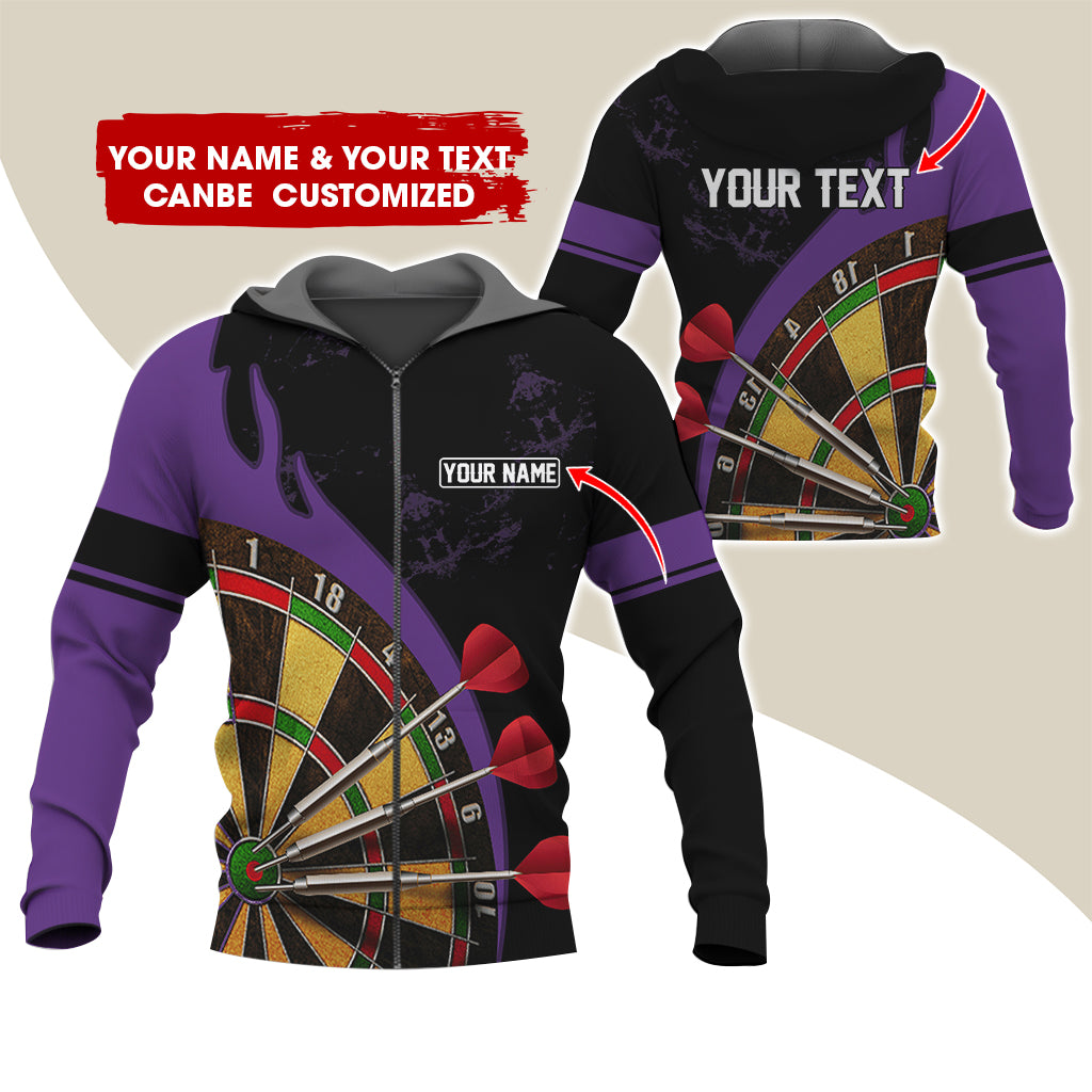 Customized Name & Text Darts Premium Zip Hoodie, Personalized Darts Is My Life Zip Hoodie For Men & Women - Gift For Darts Lovers, Darts Players