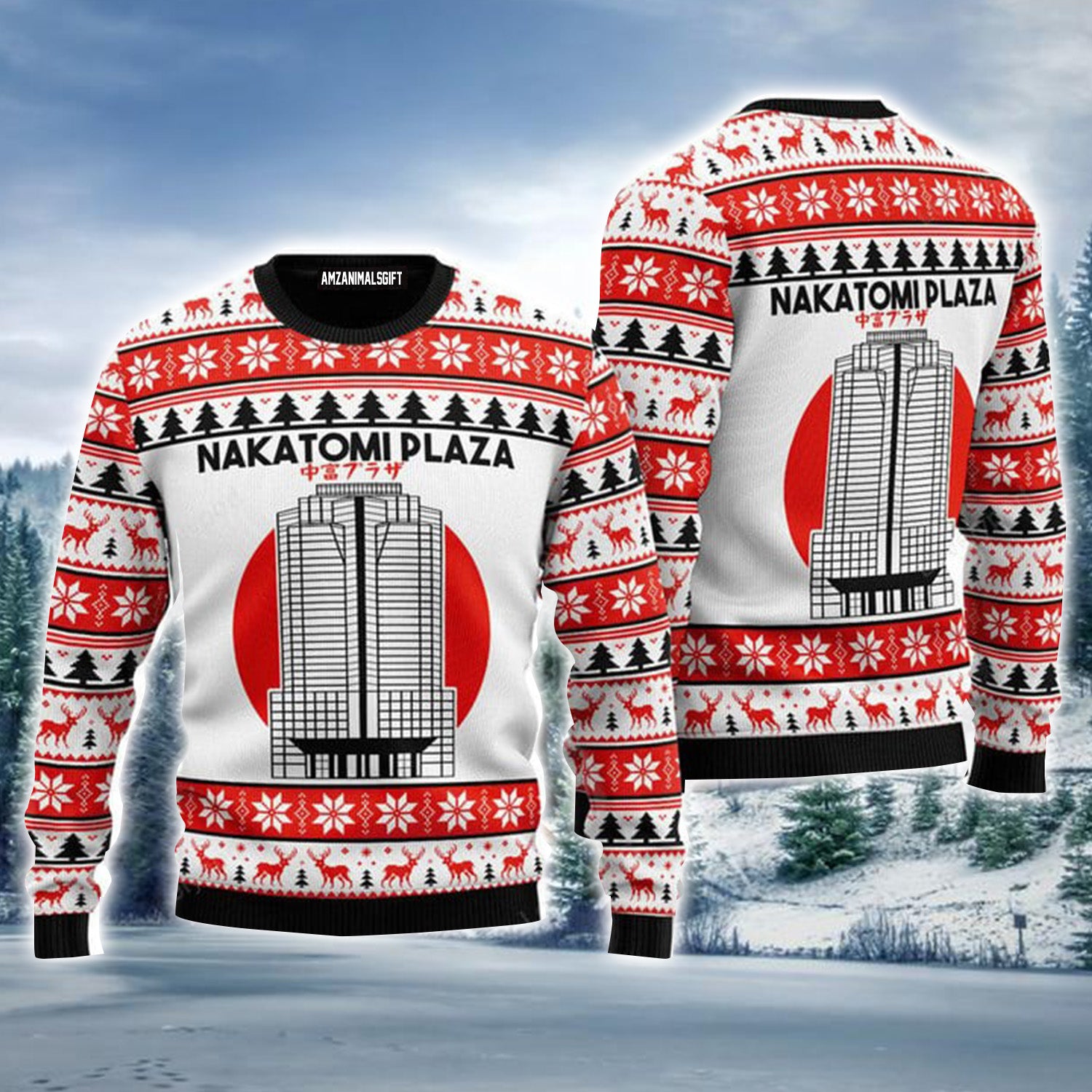 Nakatomi Plaza Urly Christmas Sweater, Christmas Pattern Urly Sweater For Men & Women - Perfect Gift For Christmas, Family, Friends