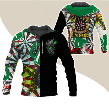 Darts Premium Hoodie, Darts And Beer That's Why I'm Here Darts Hoodie For Men & Women - Gift For Darts Lovers, Friend, Family