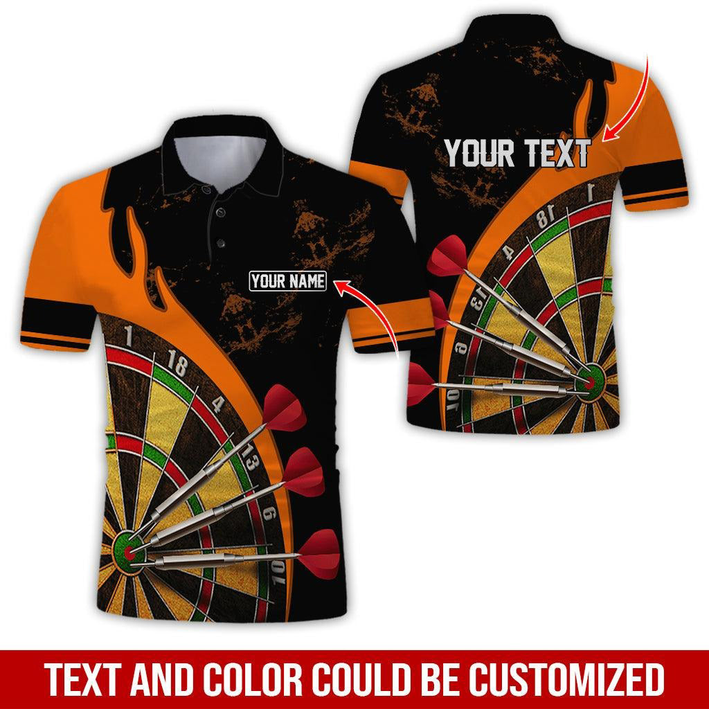 Customized Name & Text Darts Polo Shirt, Personalized Name Dartboard Uniforms Polo Shirt For Men - Perfect Gift For Darts Lovers, Darts Team Players