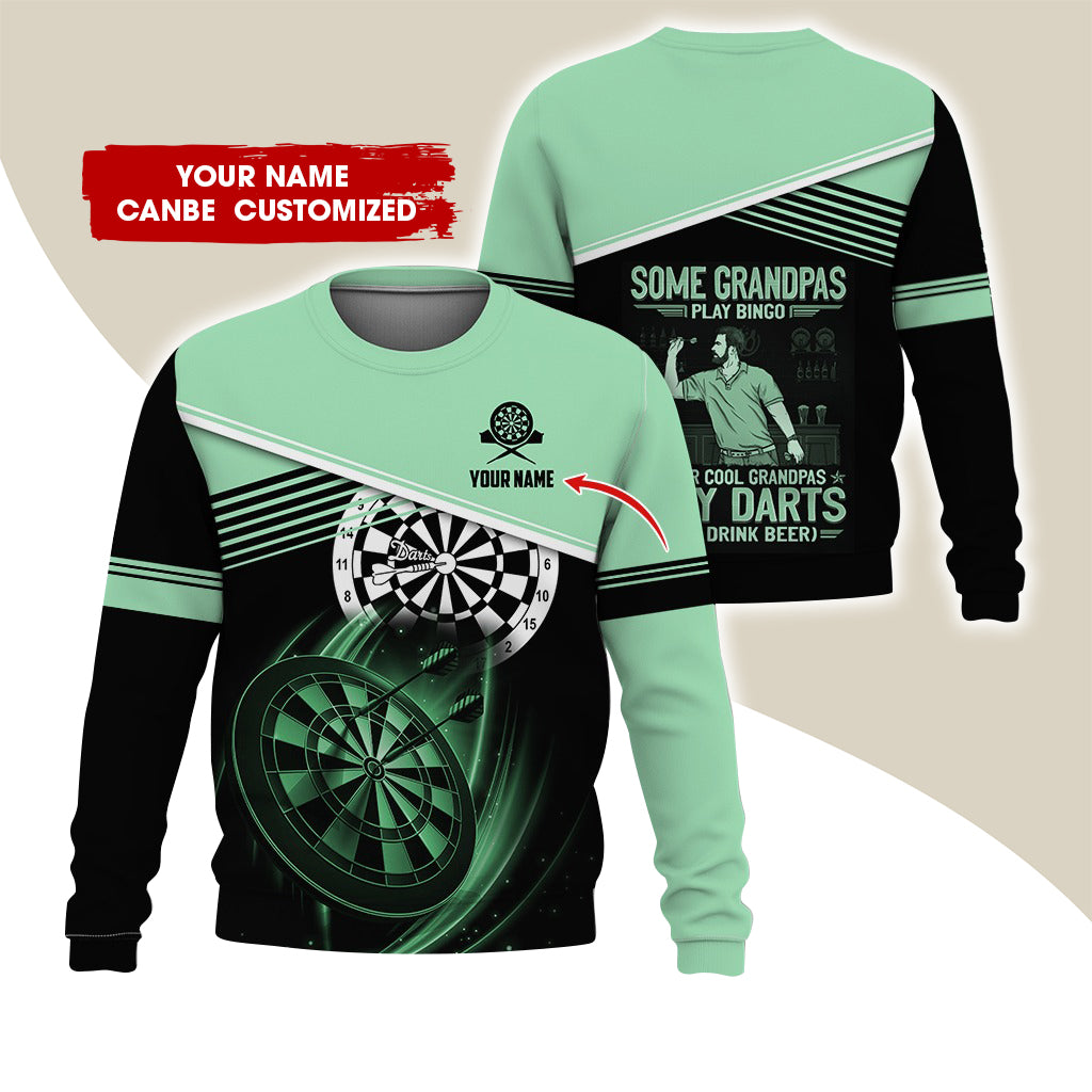 Customized Name & Text Darts Sweatshirt, Personalized Some Grandpas Play Bingo Sweatshirt For Men & Women - Gift For Darts Lovers, Darts Players