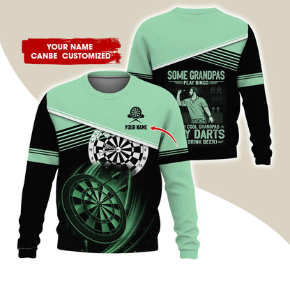 Customized Name & Text Darts Sweatshirt, Personalized Some Grandpas Play Bingo Sweatshirt For Men & Women - Gift For Darts Lovers, Darts Players