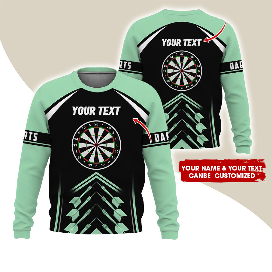 Customized Name & Text Darts Sweatshirt, Personalized Dartboard Uniform Sweatshirt For Men & Women - Gift For Darts Lovers, Darts Players