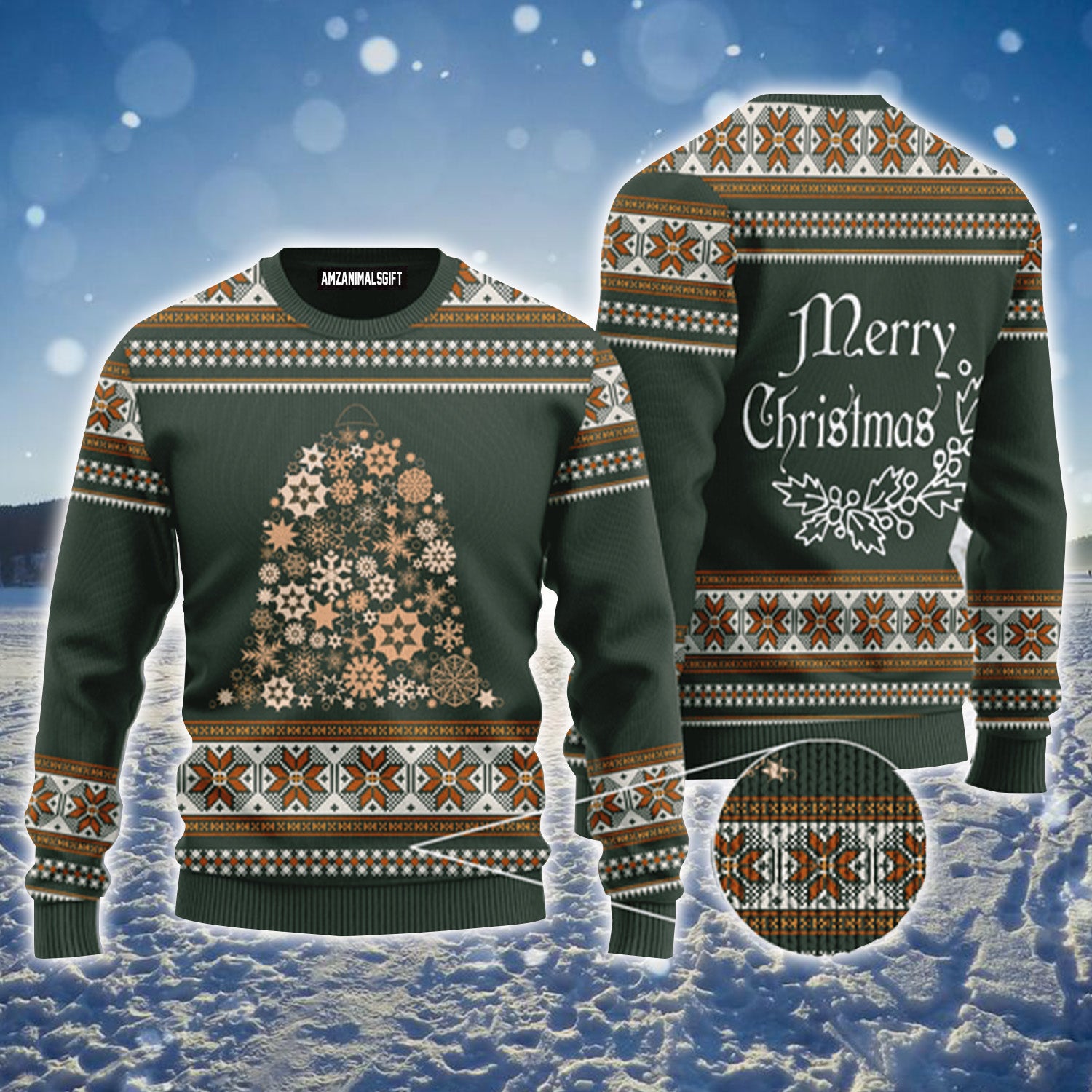 Christmas Snowflakes Bell Urly Sweater, Christmas Sweater For Men & Women - Perfect Gift For New Year, Winter, Christmas
