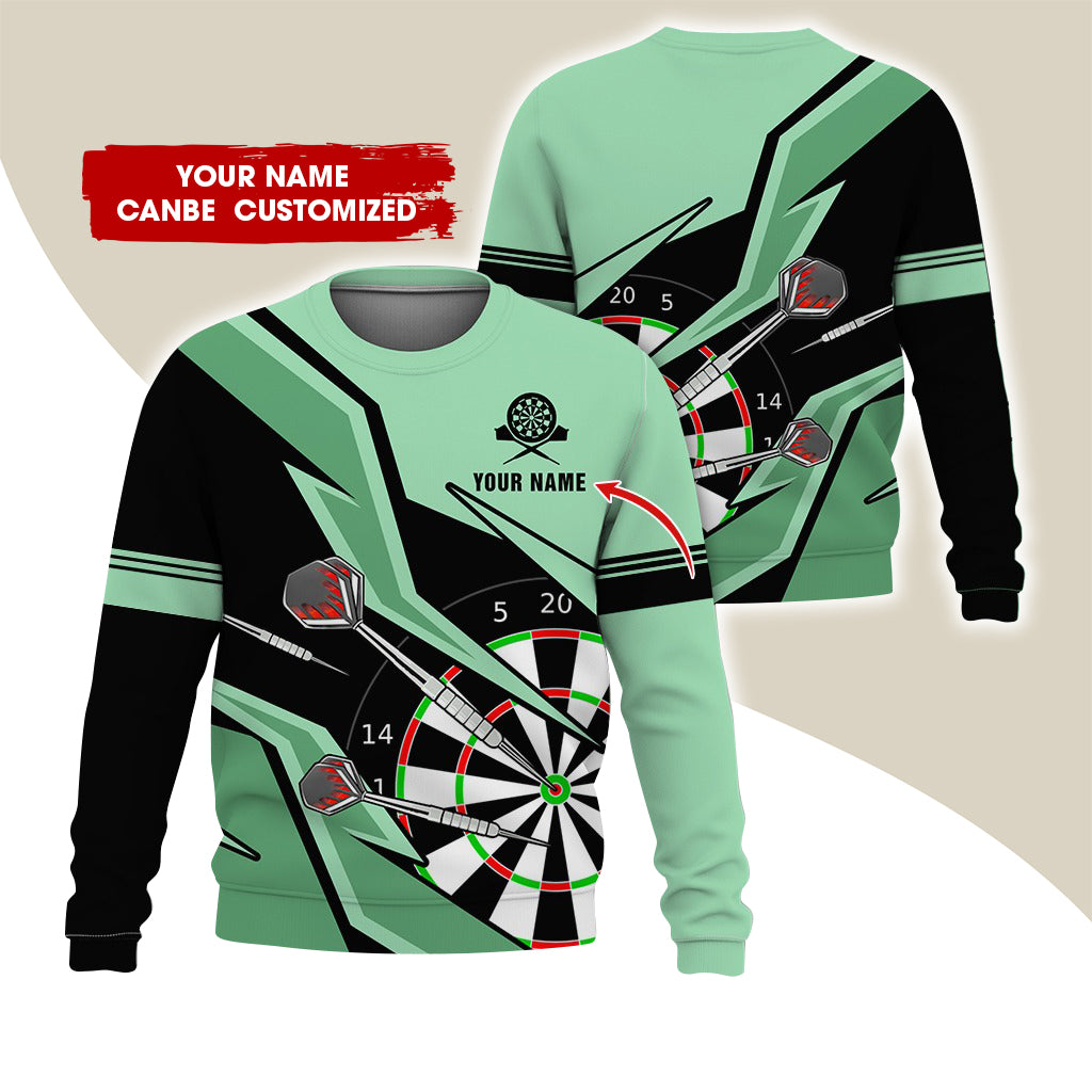 Customized Name Darts Sweatshirt, Personalized Dartboard Sweatshirt For Men & Women - Gift For Darts Lovers, Darts Players